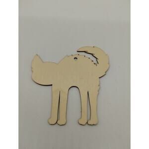 3.5" Scaredy Cat - Laser Cut Out Unfinished Wood Shape Craft Supply